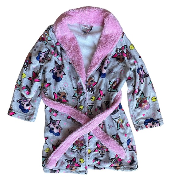 L.O.L. Surprise! Pajamas Lol Pink And Grey Fuzzy Girls Bathrobe Poshmark